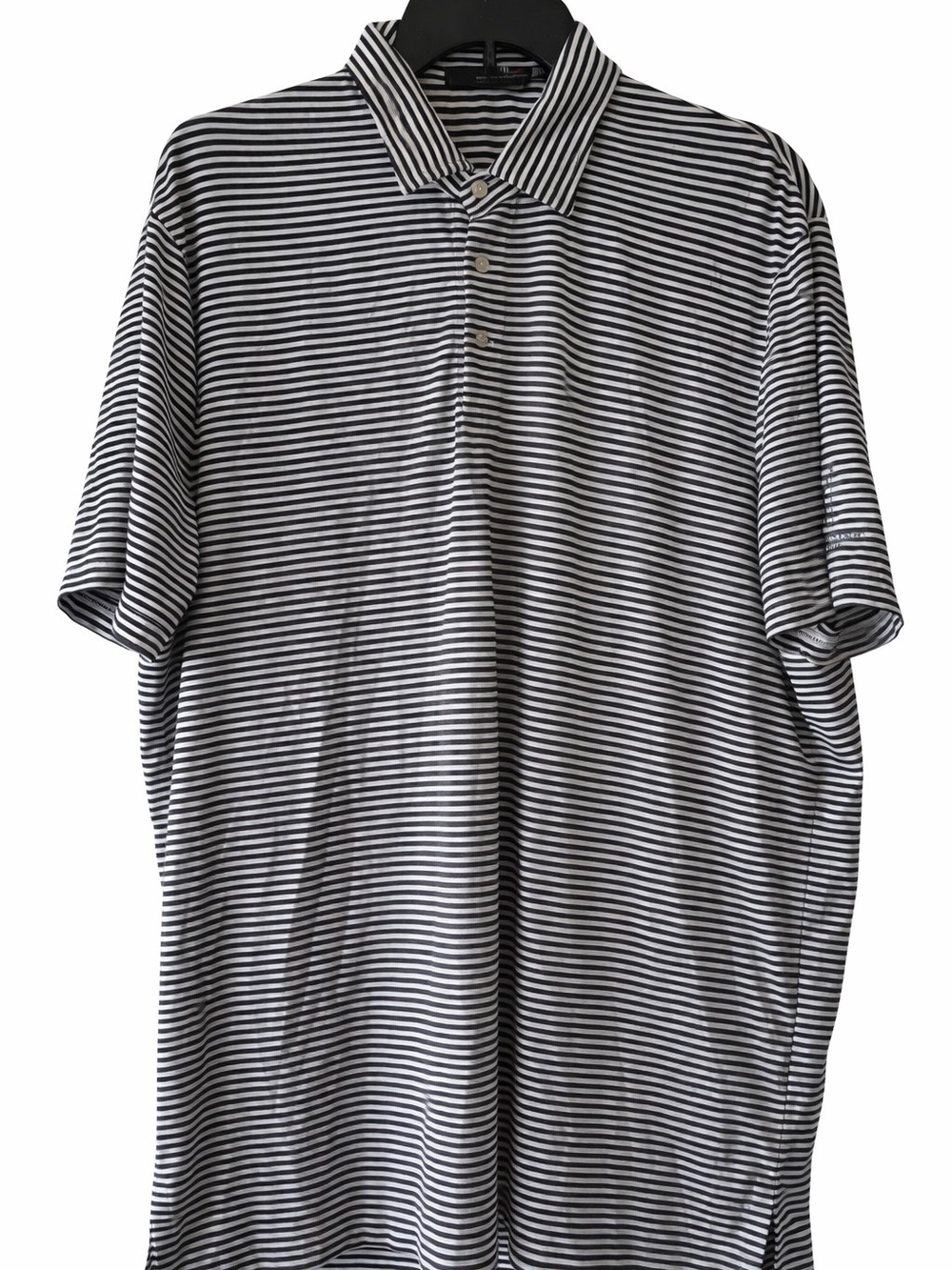 Ralph Lauren Striped Short Sleeve Polo Tee in Black and White